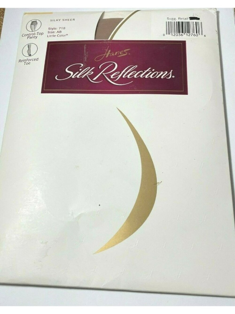 VTG Womens Hanes Silk Reflections Sheer Control Top Pantyhose AB Little Color718